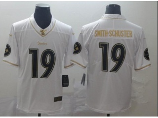 Pittsburgh Steelers #19 JuJu Smith-Schuster Edition 100th Season Jersey White Golden 