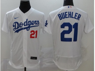 Nike Los Angeles Dodgers #21 Walker Buehler Flexbase Jersey White 