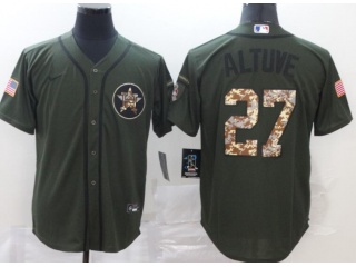 Nike Houston Astros #27 Jose Altuve Salute To Service Cool Base Jersey Green