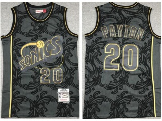 Seattle SuperSonics #20 Gary Payton Throwback Jersey Grey 