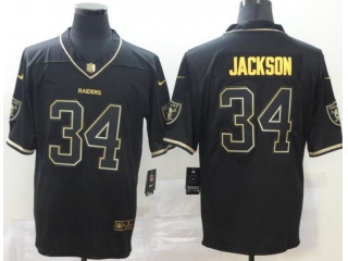 Oakland Raiders #34 Bo Jackson Limited Jersey Black Gold  