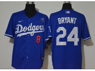 Nike Los Angeles Dodgers 8/24 Kobe Bryant with KB Patch Jersey Blue