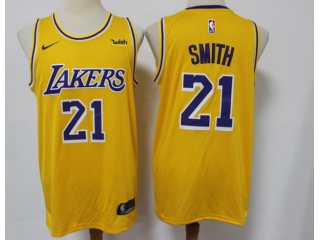 Los Angeles Lakers #21 Jr Smith Jersey Yellow 