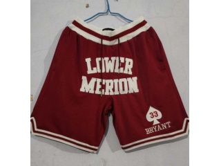 Lower Merion #33 Kobe Bryant JustDon Shorts Red