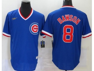 Nike Chicago Cubs #8 Andre Dawson Throwback Jersey Blue 