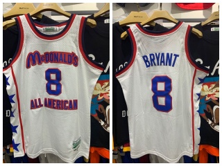 McDonald's All American #8 Kobe Bryant Jersey White with Blue Number