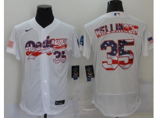 Nike Los Angeles Dodgers #35 Cody Bellinger Flag Fashion Jersey White 