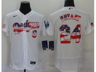 Nike Los Angeles Dodgers #8/24 Kobe Bryant Flag Fashion Jersey White