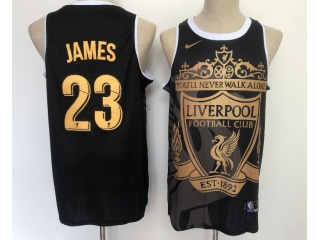 Los Angeles Lakers #23 LeBron James Liverpool Jersey Black