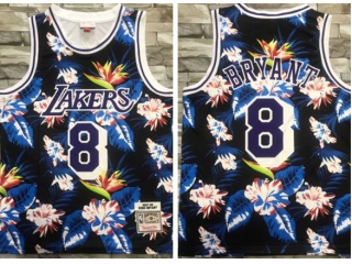 Los Angeles Lakers #8 Kobe Bryant Ness Fashion Throwback Jersey Floral