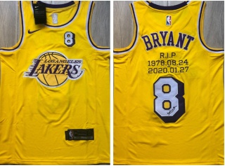 Nike Los Angeles Lakers #8 Kobe Bryant 1978-2020 Jersey Yellow