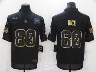 San Francisco 49ers #80 Jerry Rice 2020 Salute to Service Limited Jersey Black 