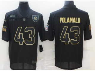 Pittsburgh Steelers #43 Troy Polamalu Salute to Service Limited Jersey Black 