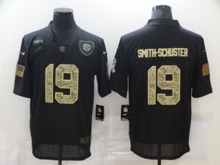 Pittsburgh Steelers #19 JuJu Smith-Schuster with Camo Number Salute to Service Limited Jersey Black