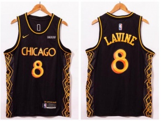 Nike Chicago Bulls #8 Zach Lavine 2021 City Jersey Black 