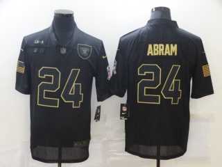 Oakland Raiders #24 Johnathan Abram Salute to Service Limited Jersey Black 