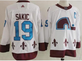 Adidas Colorado Avalanche #19 Joe Sakic White Jersey Retro