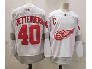 Adidas Detroit Red Wings #40 Henrik Zetterberg 2021 Breakaway Jersey White