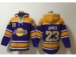 Los Angeles Lakers #23 LeBron James Hoodie Purple