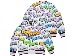 Fresh Prince Graffiti White Satin Jacket