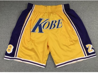 Los Angeles Lakers Kobe 8/24 Just Don Shorts Yellow