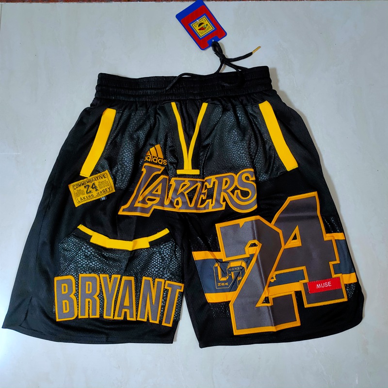 Los Angeles Lakers Kobe Bryant Commemorate Throwback Shorts Black Los Angeles Lakers NBA