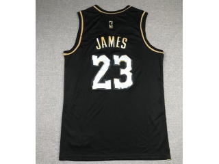 Los Angeles Lakers #23 LeBron James 2021 Jersey Black Golden