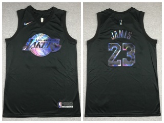 Nike Los Angeles Lakers #23 LeBron James 2021 HWC Jersey Iridescent Black