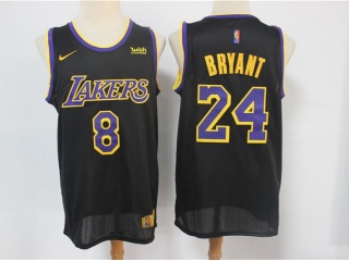 Nike Los Angeles Lakers #8/24 Kobe Bryant 2021 Earned Jersey Black 