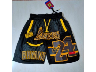 Los Angeles Lakers Kobe Bryant Commemorate 24 Throwback Shorts Black