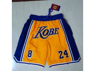 Los Angeles Lakers Kobe 8/24 Just Don Shorts Yellow