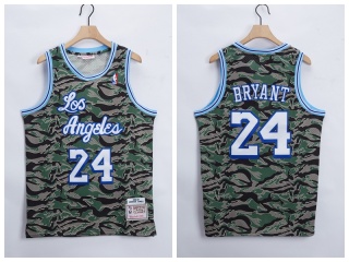 Los Angeles Lakers #24 Kobe Bryant Tiger Camo Hardwood Classics Jersey Green