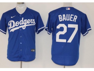 Nike Los Angeles Dodgers #27 Trevor Bauer Cool Base Jerseys Blue