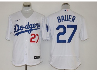 Nike Los Angeles Dodgers #27 Trevor Bauer Flexbase Jerseys White 