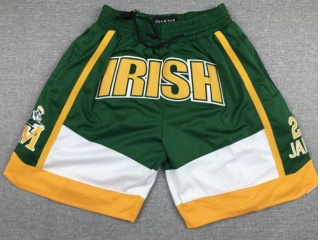 Irish #23 Lebron James Just Don Shorts Green 