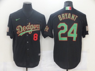 Nike Los Angeles Dodgers #8/24 Kobe Bryant Cool Base Jersey Black Mexico