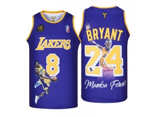 Los Angeles Lakers #24 MAMBA Mamba Forever Jersey Purple