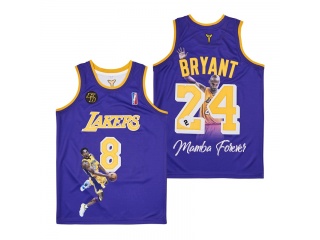 Los Angeles Lakers #24 MAMBA Mamba Forever Jersey Purple