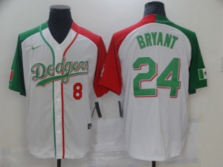 Nike Los Angeles Dodgers #8/24 Kobe Bryant Mexican Heritage Night Cool Base Jersey White