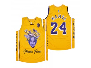 Los Angeles Lakers #24 MAMBA Mamba Forever Portrait Jersey Yellow