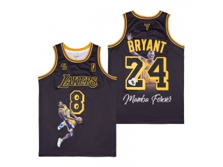 Los Angeles Lakers #8/24 Kobe Bryant Mamba Forever Jersey Black