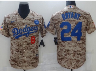 Nike Los Angeles Dodgers #8/24 Kobe Bryant Cool Base Jersey Camo