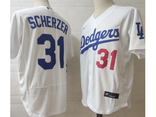 Nike Los Angeles Dodgers #31 Max Scherzer Flexbase Jersey White