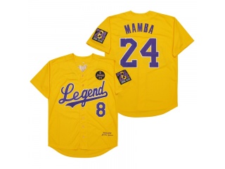 Legend #8/24 Mamba 1978-2020 Mamba Forever Jersey Yellow with Purple Number