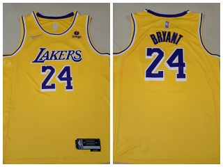 Los Angeles Lakers #24 Kobe Bryant 75th Jersey Yellow 