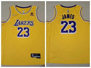 Los Angeles Lakers #23 Lebron James 75th Jersey Yellow 