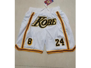 Nike Los Angeles Lakers 8/24 Kobe Just Don Shorts White