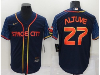 Nike Houston Astros #27 Jose Altuve Space City Cool Base Jersey Blue