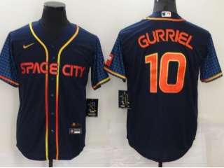 Nike Houston Astros #10 Yuli Gurriel Space City Cool Base Jersey Blue 