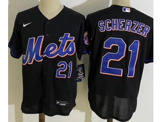 Nike New York Mets #21 Max Scherzer Flexbase Jersey Black